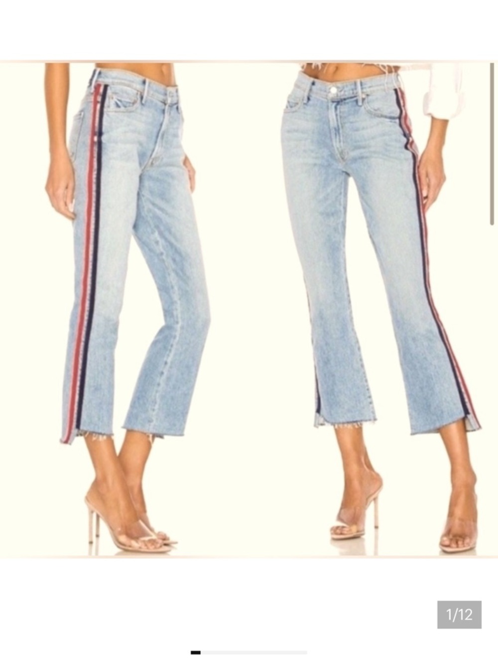 Mother Superior Jeans insider crop step- ankle fray in Thanks Again size 25
